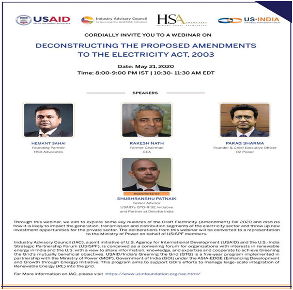 IAC Webinar on Deconstructing the Proposed Amendments to the Electricity Act, 2003